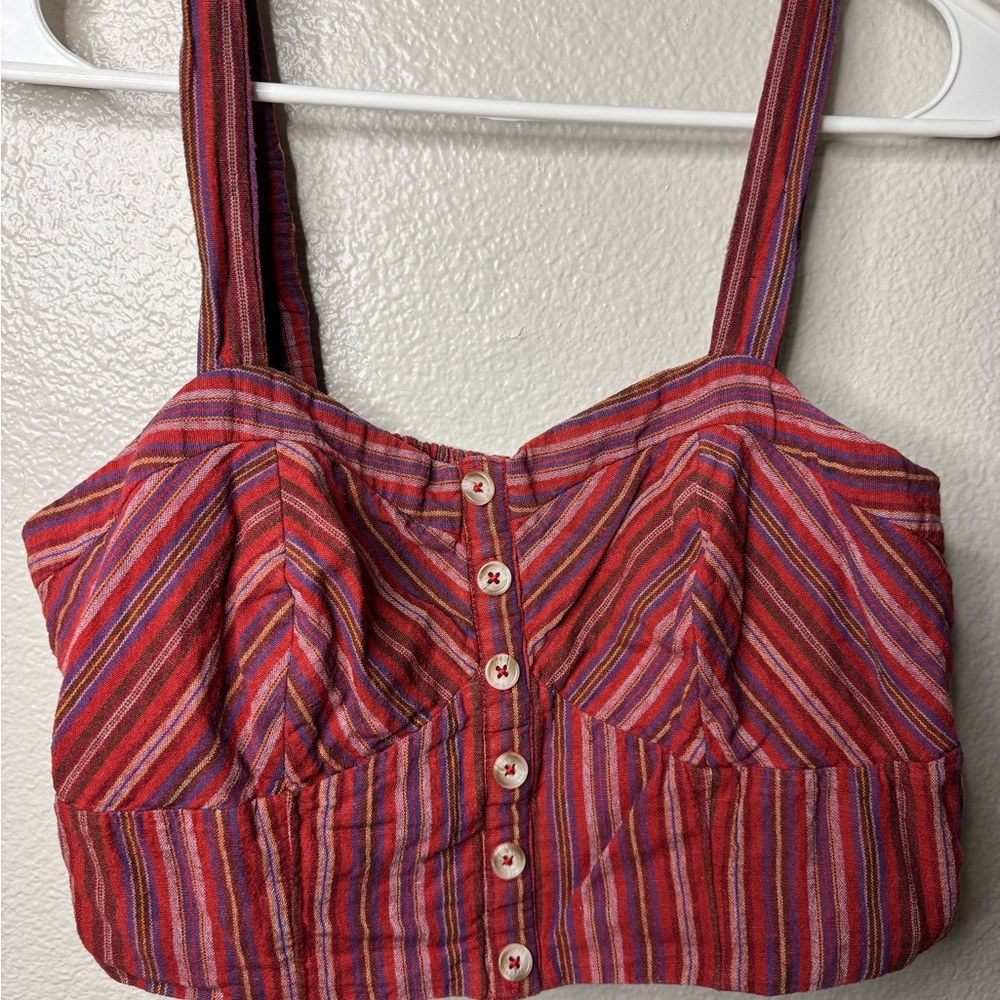 American Eagle Outfitters Multicolor Striped Crop Top
